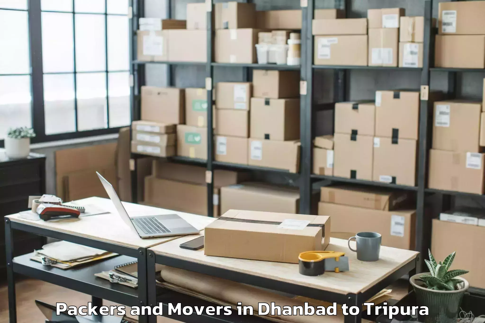 Top Dhanbad to Kailashahar Airport Ixh Packers And Movers Available